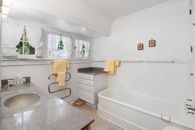 1788 N Shore Dr, Walloon Lake, MI 49796 - full bath with a bath, crown molding, and vanity