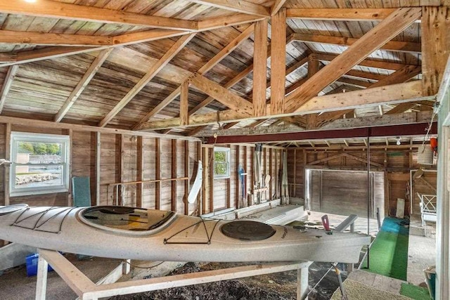 1788 N Shore Dr, Walloon Lake, MI 49796 - miscellaneous room with lofted ceiling