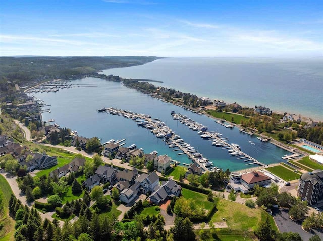 824 Vista Dr Unit 64, Bay Harbor, MI 49770 - aerial overview of property's location with a marina and a nearby body of water