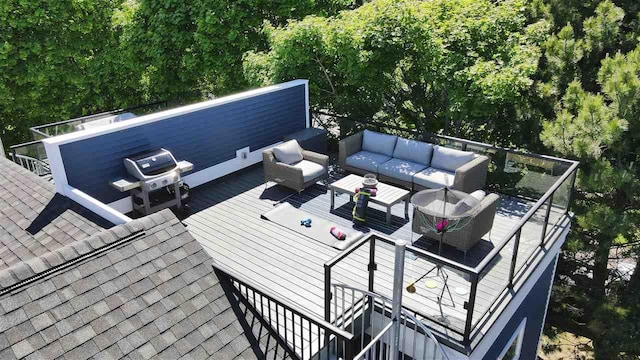 103 Riverwalk Ln Unit 103, Charlevoix, MI 49720 - wooden terrace featuring an outdoor hangout area