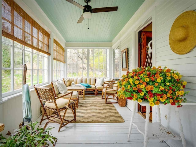7671 Hoyt Rd, Harbor Springs, MI 49740 - sunroom / solarium featuring hardwood / wood-style floors and wooden ceiling