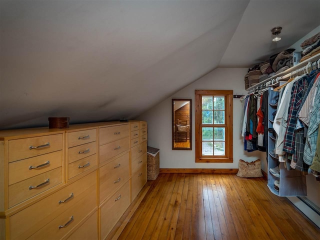 7671 Hoyt Rd, Harbor Springs, MI 49740 - spacious closet with vaulted ceiling and light wood finished floors