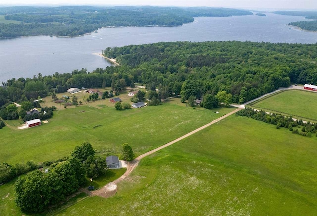 8512 Dutchman Bay Rd, East Jordan, MI 49727 - aerial view of sparsely populated area featuring a large body of water and a heavily wooded area