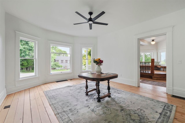 503 N Bridge St, Bellaire, MI 49615 - interior space featuring hardwood / wood-style flooring, healthy amount of natural light, and ceiling fan