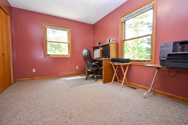 2335 Lone Pine Rd, Gaylord, MI 49735 - office area featuring carpet and baseboards