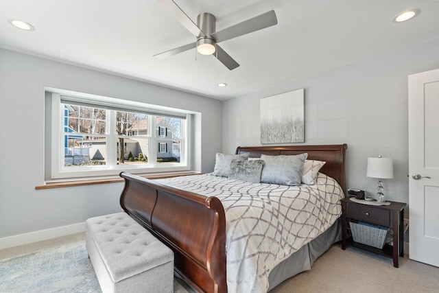 135 Beaubien Ave, Petoskey, MI 49770 - carpeted bedroom with recessed lighting and ceiling fan