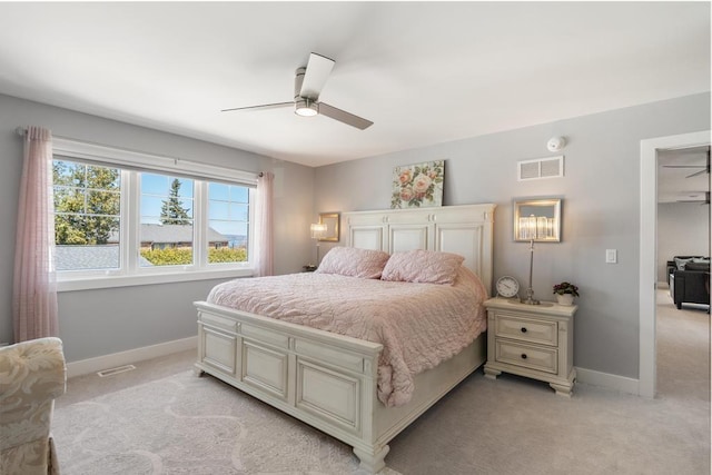 135 Beaubien Ave, Petoskey, MI 49770 - bedroom featuring light carpet and a ceiling fan