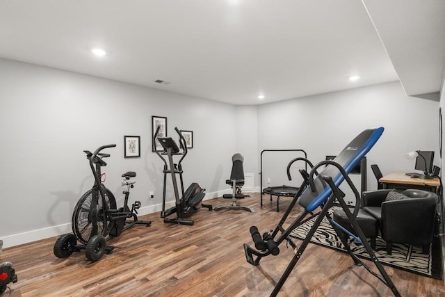 135 Beaubien Ave, Petoskey, MI 49770 - exercise area with wood finished floors and recessed lighting