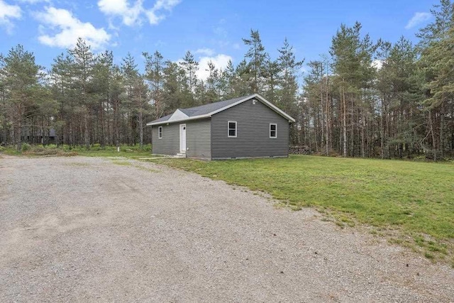 168 Townline Rd, Pellston, MI 49769 - view of home's exterior featuring a yard and a forest view