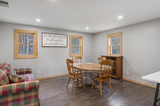 168 Townline Rd, Pellston, MI 49769 - dining room with dark wood finished floors and recessed lighting