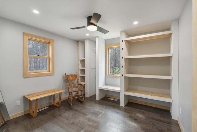 168 Townline Rd, Pellston, MI 49769 - sitting room with wood finished floors, healthy amount of natural light, ceiling fan, and recessed lighting