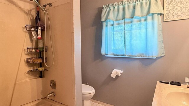 2160 Kladder Rd, Bellaire, MI 49615 - bathroom with bathtub / shower combination, tile patterned floors, and vanity