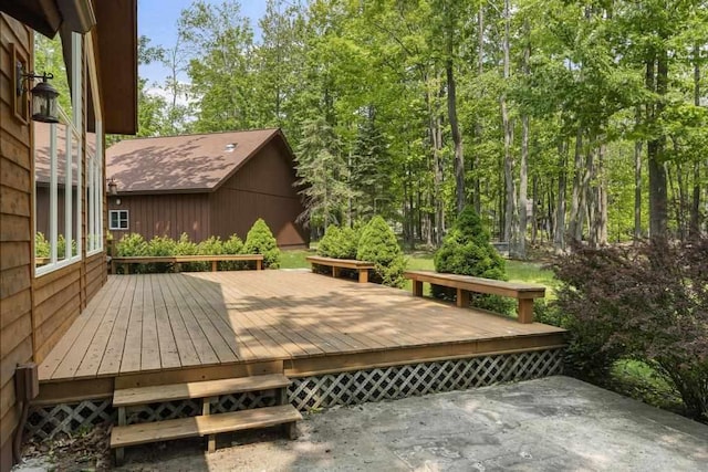6989 Meadowlark Way, Gaylord, MI 49735 - view of wooden terrace