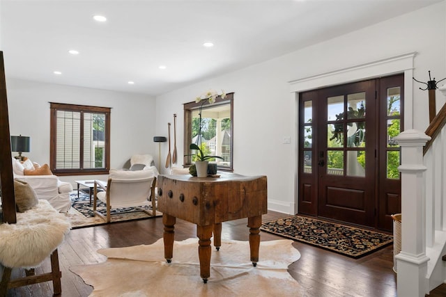 606 State St, Petoskey, MI 49770 - entryway with recessed lighting and wood finished floors