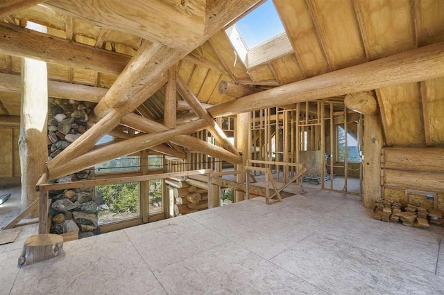 7177 Albany Point Rd, Presque Isle, MI 49777 - misc room featuring a skylight, healthy amount of natural light, and lofted ceiling