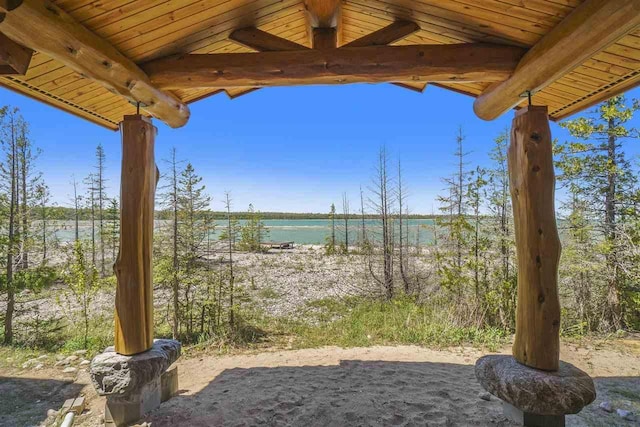 7177 Albany Point Rd, Presque Isle, MI 49777 - view of patio / terrace with a water view