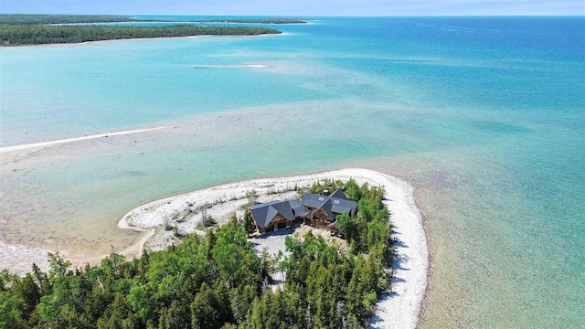 7177 Albany Point Rd, Presque Isle, MI 49777 - aerial view of property and surrounding area with waterfront with a beach