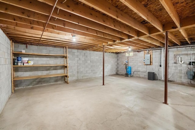 3049 Chippewa Beach Rd, Indian River, MI 49749 - unfinished below grade area featuring electric panel and a water pressure tank