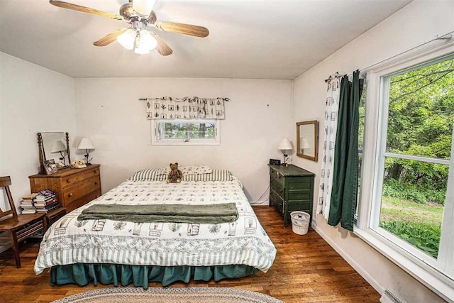 5272 Indian Garden Rd, Petoskey, MI 49770 - bedroom with wood finished floors and ceiling fan