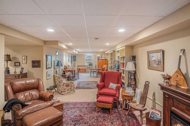 7879 Bay Meadow Dr, Harbor Springs, MI 49740 - living area featuring a paneled ceiling and recessed lighting
