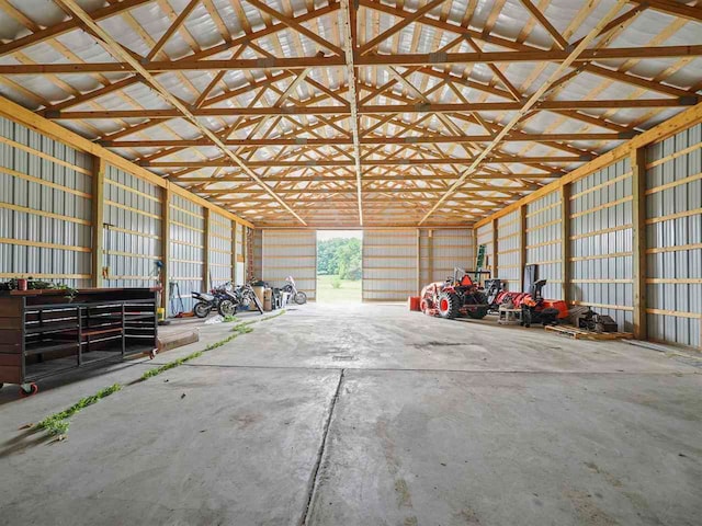 1922 Freeman Rd, East Jordan, MI 49727 - garage with metal wall