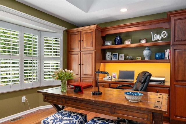 690 Woodhill Unit 6, Harbor Springs, MI 49740 - office area with light wood-style flooring and recessed lighting