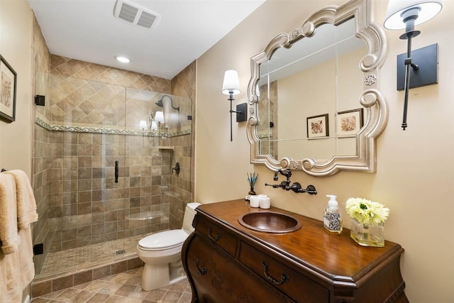 690 Woodhill Unit 6, Harbor Springs, MI 49740 - full bath featuring vanity, a stall shower, and tile patterned floors