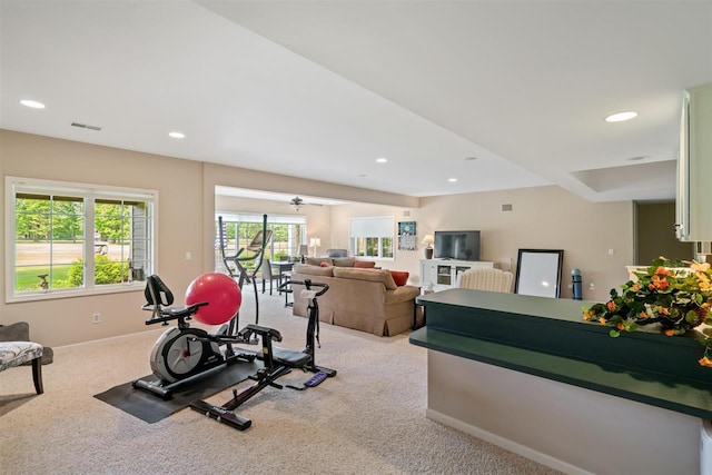 690 Woodhill Unit 6, Harbor Springs, MI 49740 - workout area with light colored carpet and recessed lighting
