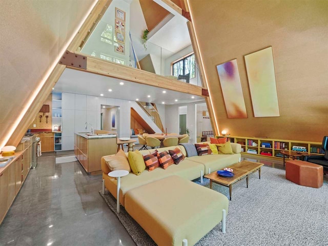 5277 Tyrol Ln, Harbor Springs, MI 49740 - lobby featuring a high ceiling and stairs