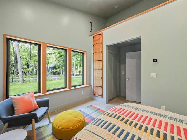 5277 Tyrol Ln, Harbor Springs, MI 49740 - bedroom featuring baseboards and a towering ceiling