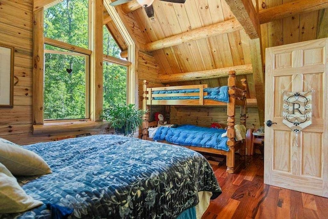899 S State Rd, Harbor Springs, MI 49740 - bedroom with wood walls, wood ceiling, and wood finished floors