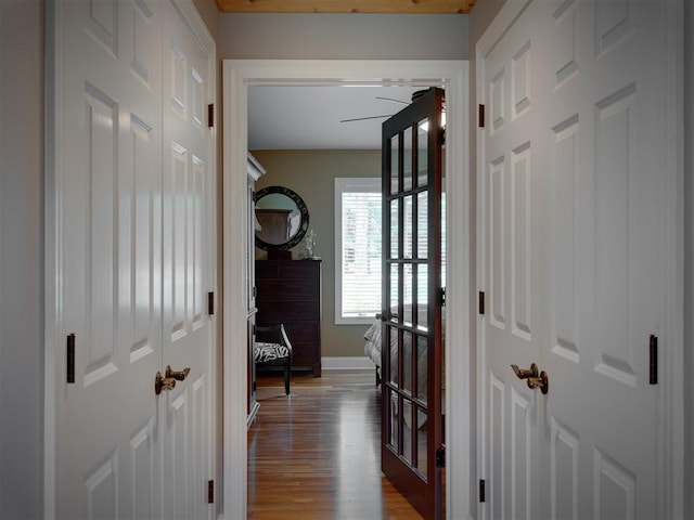 6598 Forest Way, Harbor Springs, MI 49740 - hall featuring wood finished floors and baseboards