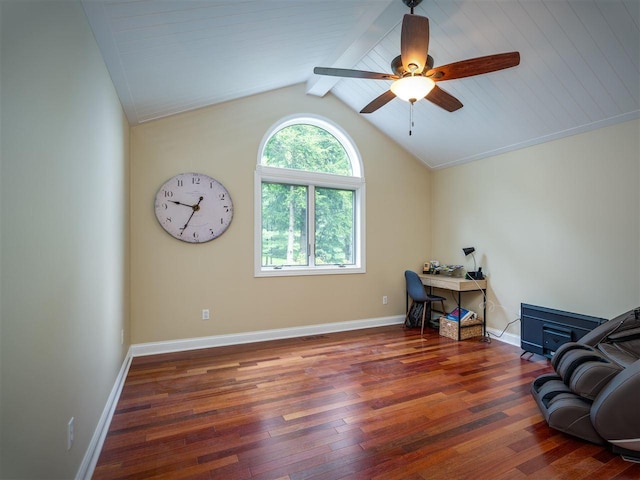 6598 Forest Way, Harbor Springs, MI 49740 - office with hardwood / wood-style flooring and ceiling fan