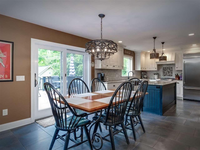 6598 Forest Way, Harbor Springs, MI 49740 - dining area with a chandelier and recessed lighting