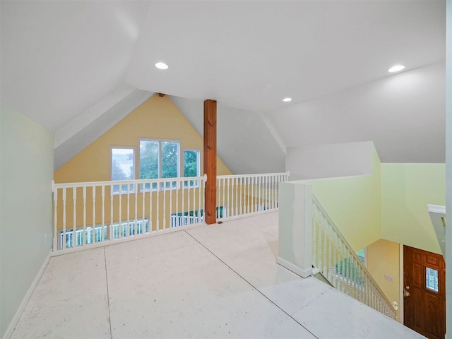 1885 Lalonde Rd, East Jordan, MI 49727 - additional living space with recessed lighting and lofted ceiling