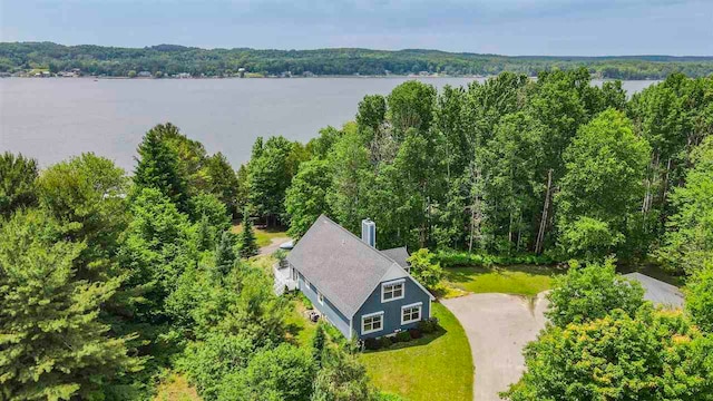 1885 Lalonde Rd, East Jordan, MI 49727 - view from above of property with a nearby body of water and a forest