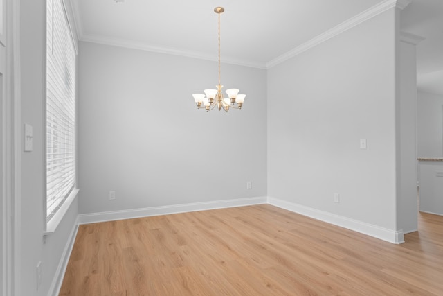 3320 Navin Trl, Roebuck, SC 29376 - unfurnished room featuring light wood-type flooring, crown molding, and a chandelier