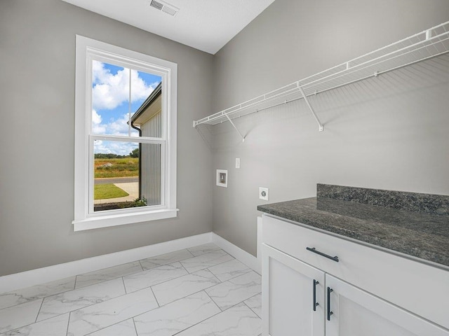 708 Mello Dr, Lyman, SC 29365 - washroom featuring washer hookup, electric dryer hookup, and light marble finish floors