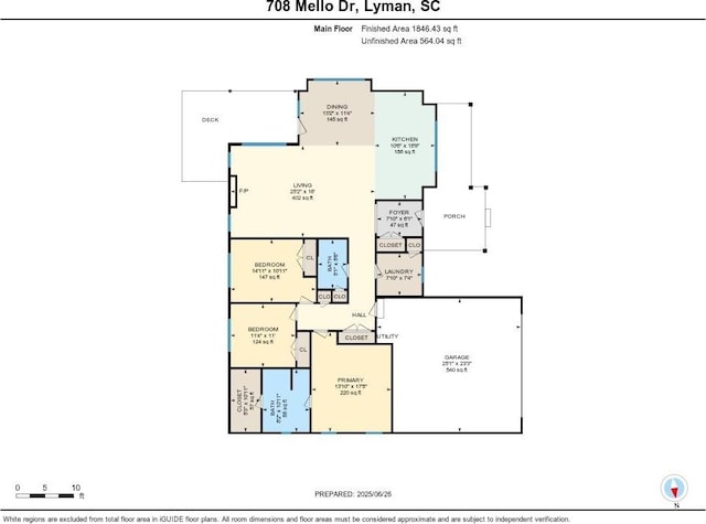 708 Mello Dr, Lyman, SC 29365 - view of home floor plan