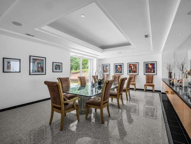 110 W King Ridge St, Gaffney, SC 29341 - dining area featuring a raised ceiling and recessed lighting