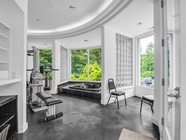 110 W King Ridge St, Gaffney, SC 29341 - exercise room with plenty of natural light and recessed lighting