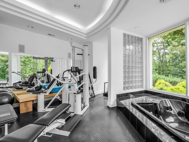 110 W King Ridge St, Gaffney, SC 29341 - workout area featuring recessed lighting and baseboards