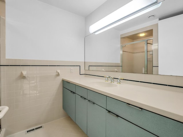 110 W King Ridge St, Gaffney, SC 29341 - bathroom with a shower stall and vanity
