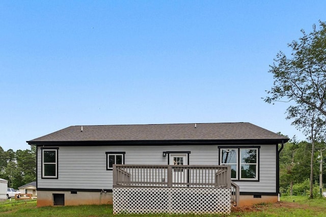 331 Skyline Rd, Greer, SC 29651 - back of property featuring crawl space and a wooden deck