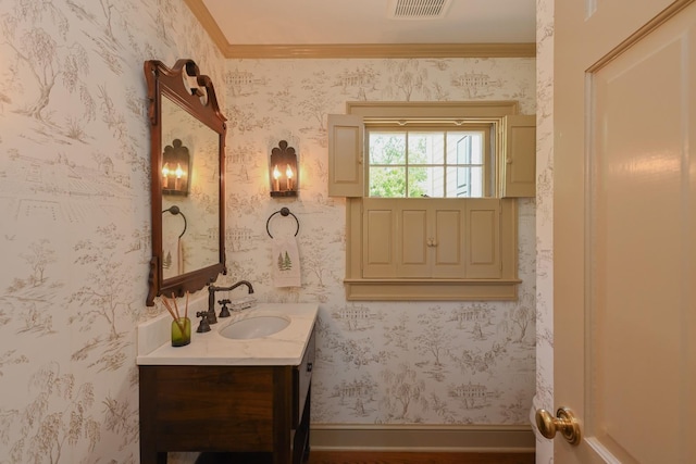 835 Jackson Grove Rd, Columbus, NC 28722 - bathroom featuring vanity and crown molding