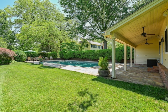 835 Jackson Grove Rd, Columbus, NC 28722 - view of grassy yard featuring a patio area and ceiling fan