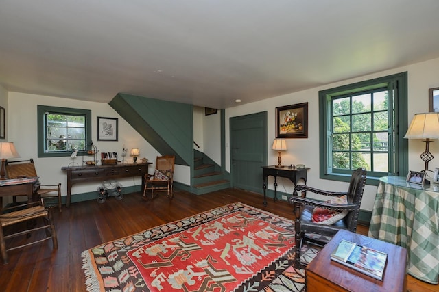 835 Jackson Grove Rd, Columbus, NC 28722 - living room featuring hardwood / wood-style floors, healthy amount of natural light, and stairs