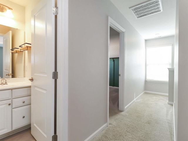 510 Bucklebury Rd, Greer, SC 29651 - corridor with light carpet and baseboards
