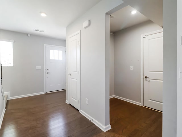 510 Bucklebury Rd, Greer, SC 29651 - foyer entrance featuring dark wood-type flooring and recessed lighting