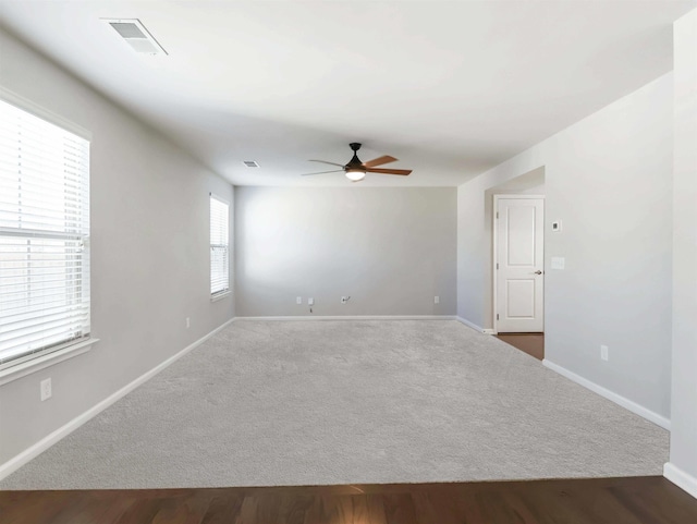 510 Bucklebury Rd, Greer, SC 29651 - empty room featuring ceiling fan and dark colored carpet
